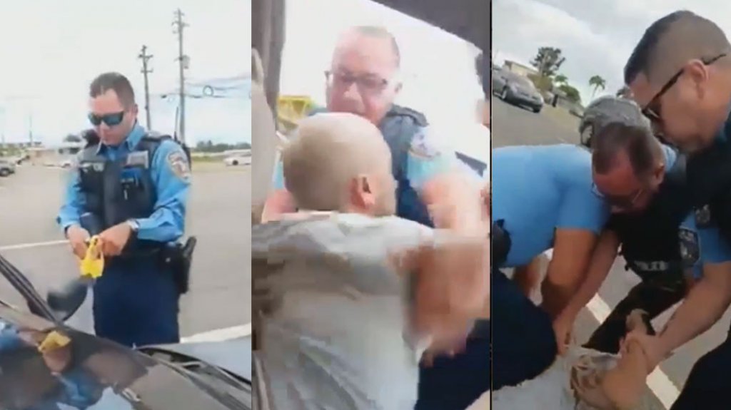  Video: Polic&iacute;a de tr&aacute;nsito Aguadilla enfrentan y arrestan violento conductor frente a menores 