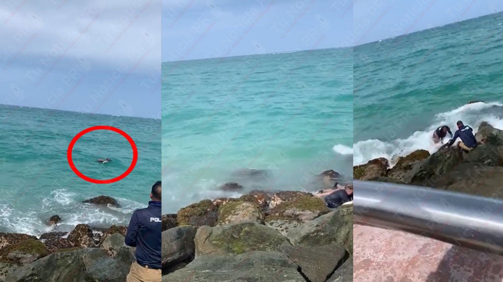  Otro nuevo video muestra momento en que polic&iacute;as se lanzaron al agua para rescatar turista que se ahogaba en Condado 