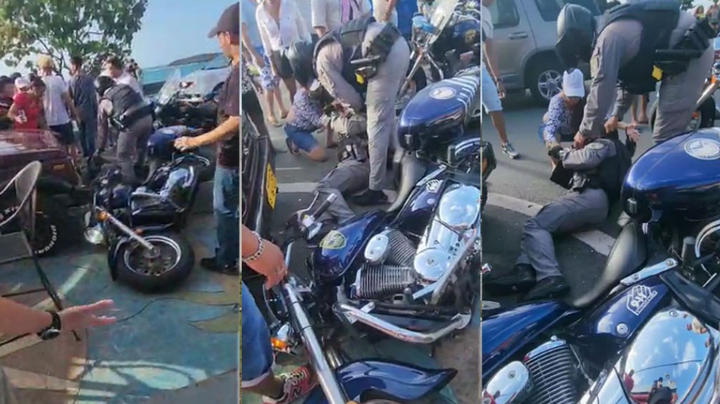  Video: Herido polic&iacute;a estatal luego que un auto impactara su motora en Vega Baja 