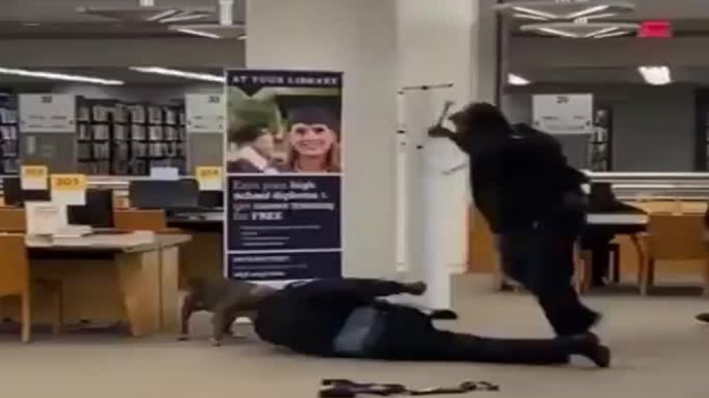  Video: Momento en que un perro &ldquo;pitbull&rdquo; ataca un guardia de seguridad en una biblioteca 