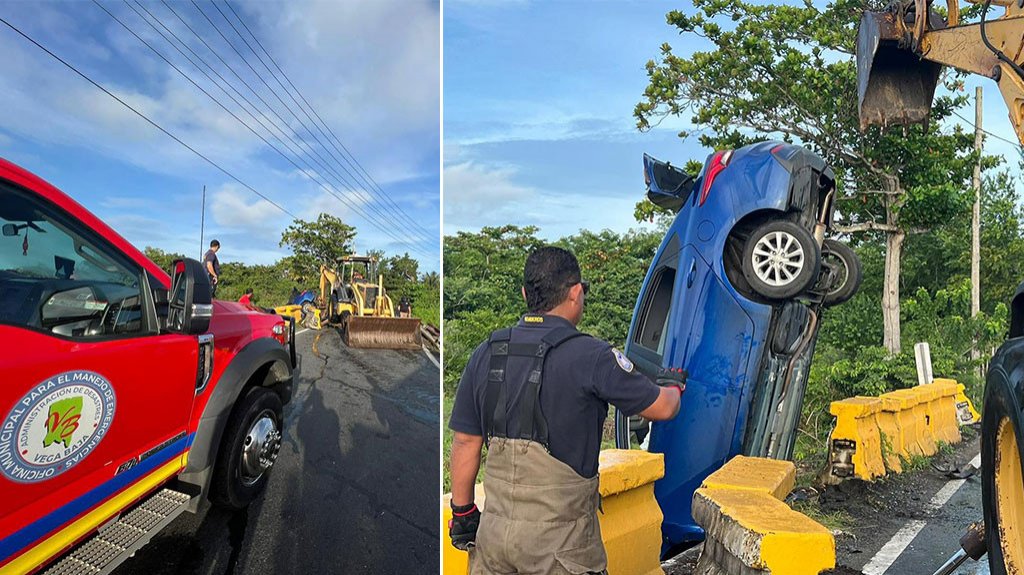  Mujer choca contra vallas de puente y cae a ca&ntilde;o en Vega Baja 