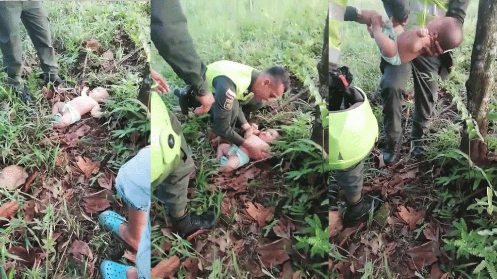  Video: Encuentran un bebe reci&eacute;n nacido en un pastizal de Colombia 