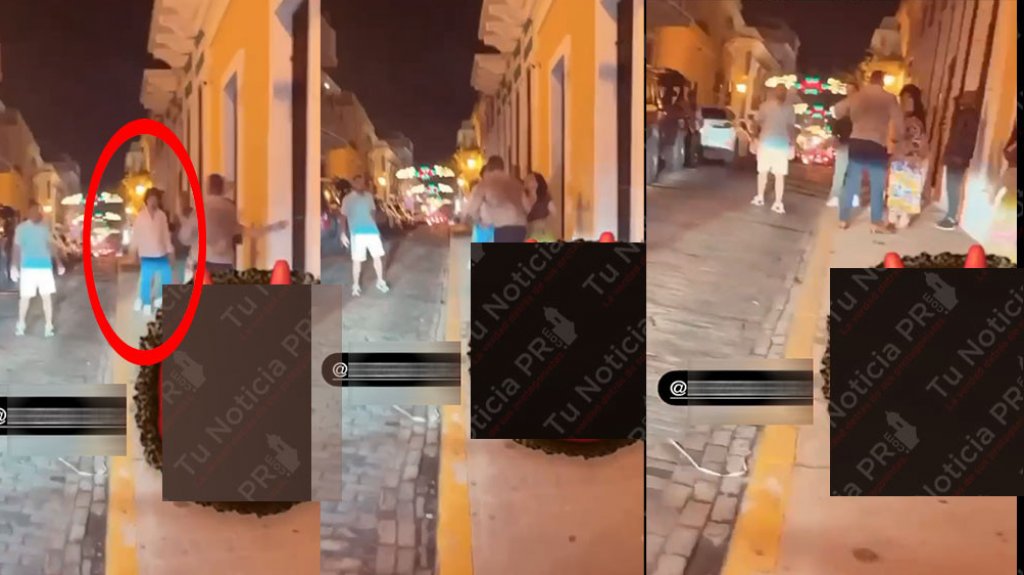 Captan en video alegadamente a “Pj sin suela” peleando anoche en Viejo San Juan 