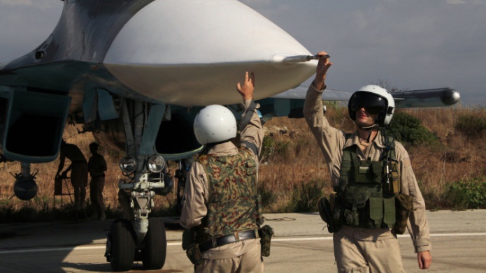 Aviones rusos destruyen una fÃ¡brica de cinturones bomba del EI