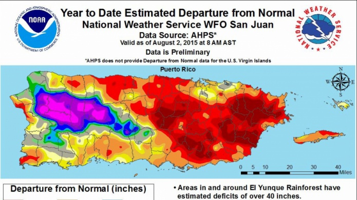 DÃ©ficit de hasta 40 pulgadas de lluvia en El Yunque y Ã¡reas cercanas...