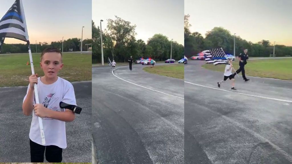  Viral video de jovencito estadounidense que corri&oacute; una milla para honrar al polic&iacute;a municipal asesinado en Vega Baja 