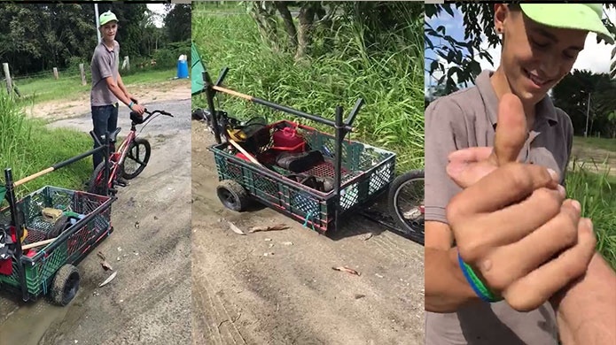 Video: PolicÃ­a ayuda a Joven atleta de 16 aÃ±os en Morovis a buscarse el "Peso" honradamente