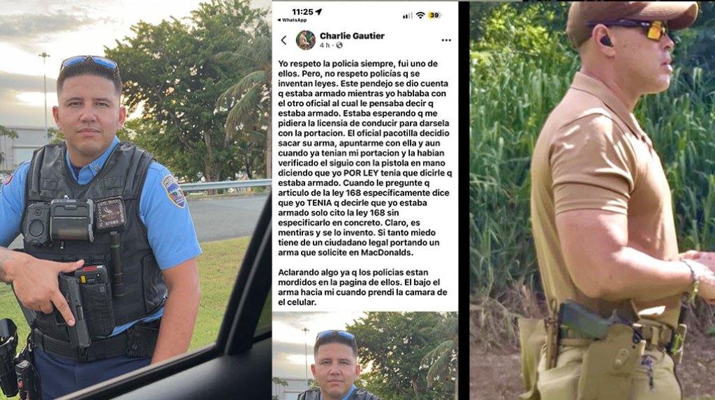  Video: Tonto con portaci&oacute;n se queja que un polic&iacute;a en PR desenfundo su arma 
