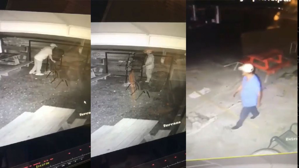  Llegaron en una Pick-up y se llevaron las sillas de un negocio en Carolina, quedaron grabados 
