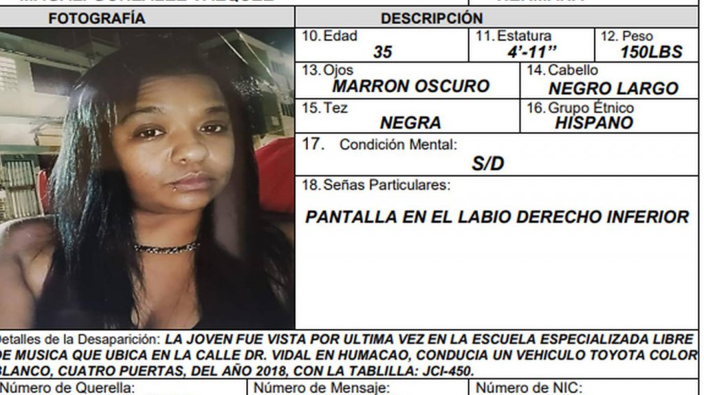  Piden ayuda ciudadana para encontrar mujer desaparecida en Humacao 