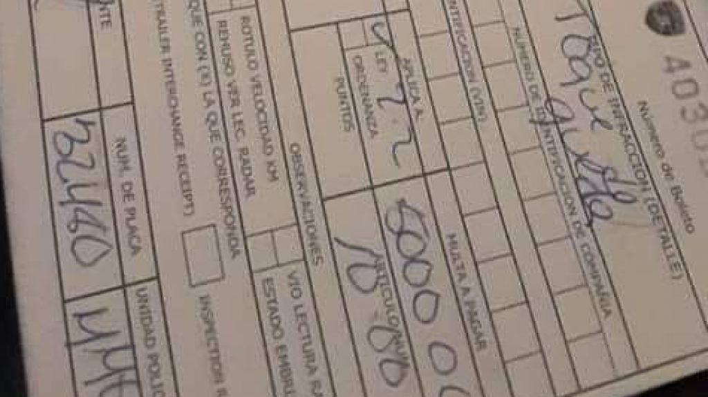  &ldquo;Fake&rdquo; supuesto boleto expedido por &ldquo;Toque de Queda&rdquo; 