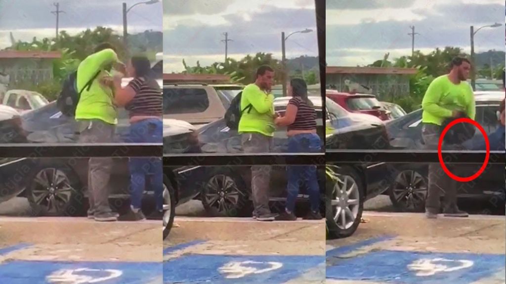  Captan en video una mujer agrediendo un hombre en plena acera de Guaynabo 