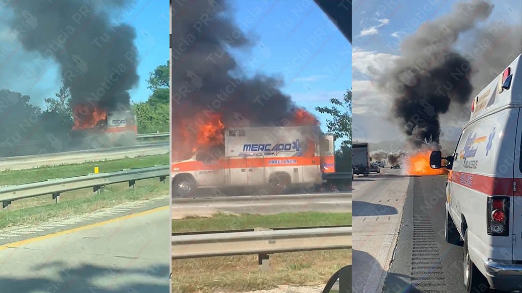  En video momento en que explota una ambulancia que transportaba un paciente en expreso 22 