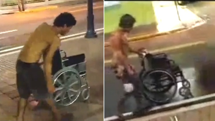 Video: Â¡Milagro, Milagro! Adicto en silla de ruedas agredido por policÃ­a en Santurce Camina 