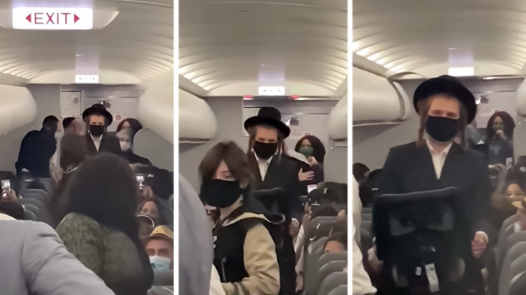  Video:Instan a boicotear a una aerol&iacute;nea por expulsar a una pareja jud&iacute;a con un ni&ntilde;o sin mascarilla 