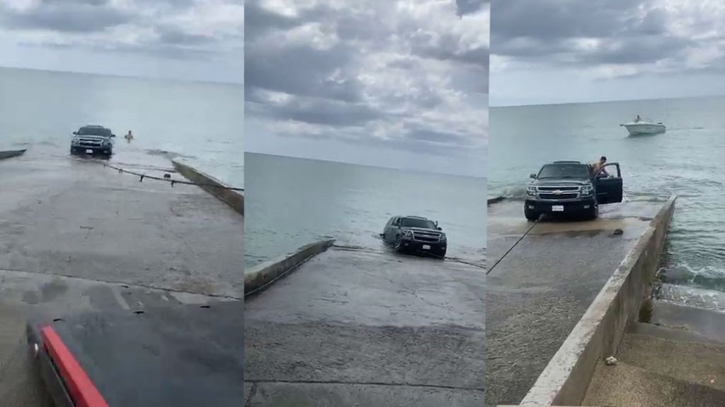  Video: Se fue a un día de playa en Aguadilla y la guagua terminó en el mar 