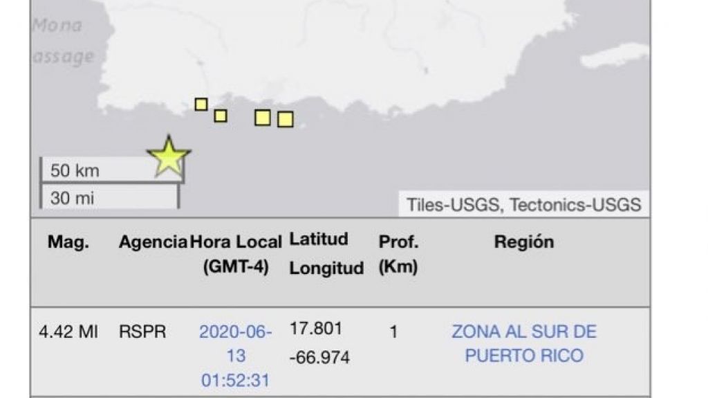  Temblor levanta a los boricuas esta madrugada 