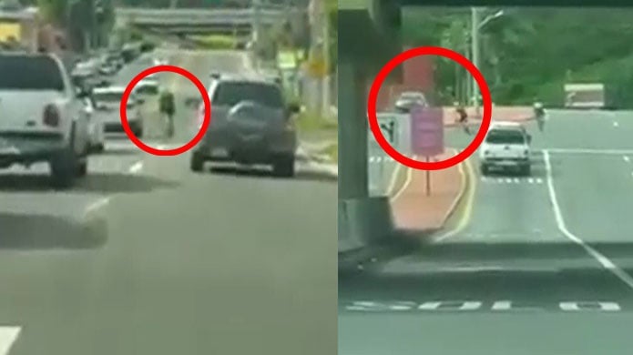 Video: Mientras ciclistas exigían hoy más derechos, Conductor grabo a dos "A lo Loco" en la vía publica 


