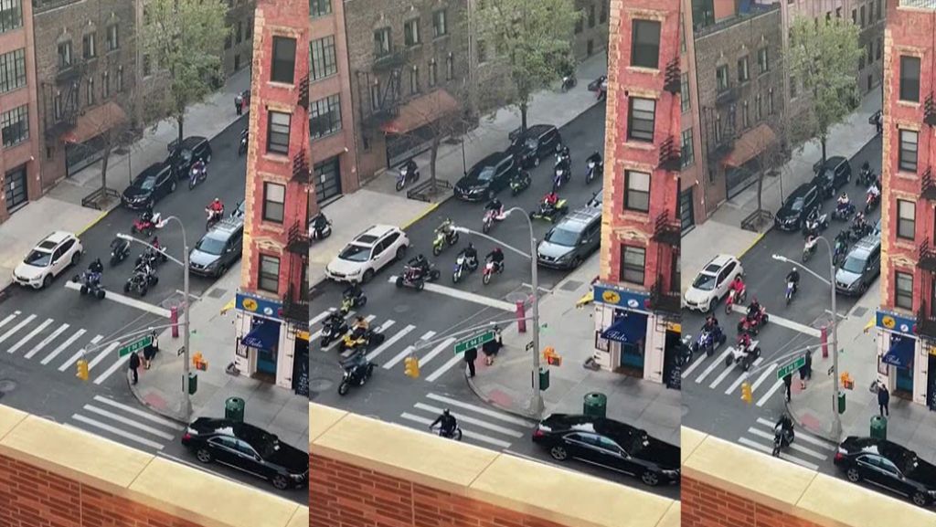  Video: Decenas de motoras y &ldquo;Four Track&rdquo; toman las calles y aceras de New York en plena cuarentena 
