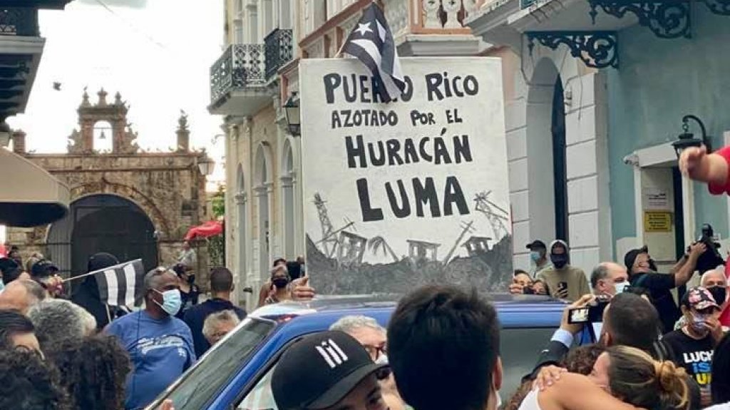  Protestan contra apagones y Luma Energy frente a La Fortaleza 