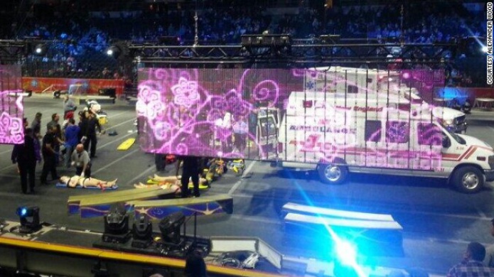 Once acrÃ³batas heridos por la caÃ­da de una plataforma en el Ringling Bros.