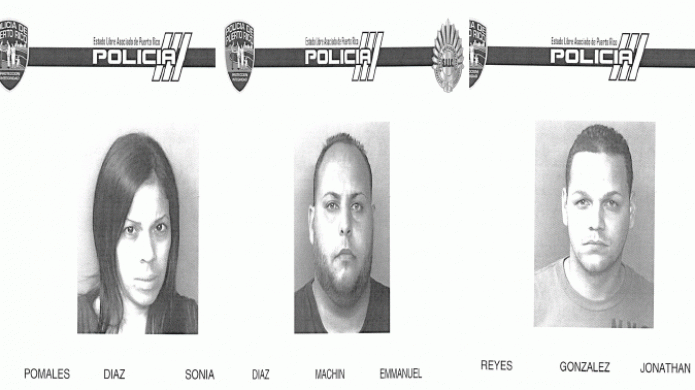 VehÃ­culos Hurtados de San Juan, arresta dos hombres y una mujer en un vehÃ­culo robado