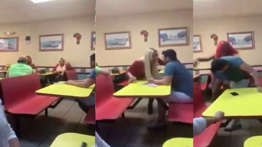  Video: A pu&ntilde;o limpio transexuales y dos hombres en pizzer&iacute;a de Miami 