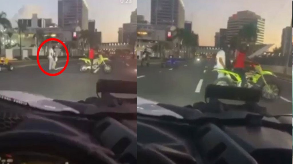  Video: Transitaban en veh&iacute;culos &ldquo;Todo Terreno&rdquo; en la zona Bancaria, se bajaron para ayudar a cruzar una viejita 