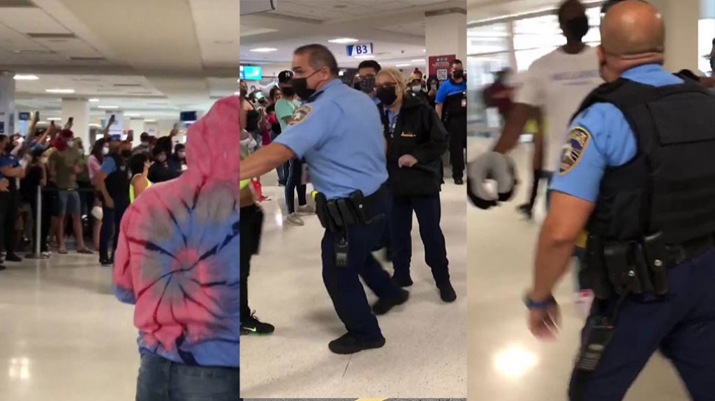  Video: Caos en el aeropuerto Luis Mu&ntilde;oz Mar&iacute;n por turistas problem&aacute;ticos 