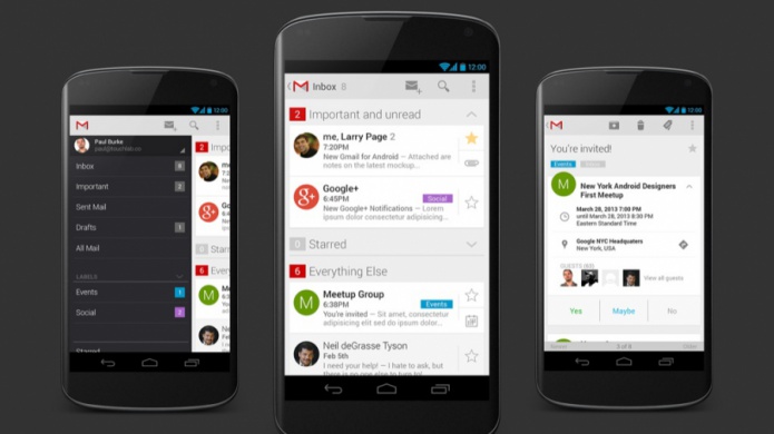 Gmail 5.0 para Android admitirÃ¡ cuentas de Yahoo y Outlook