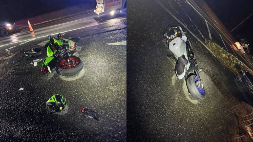  Motociclista frena de forma repentina y provoca choque entre dos motoras en San Germ&aacute;n 