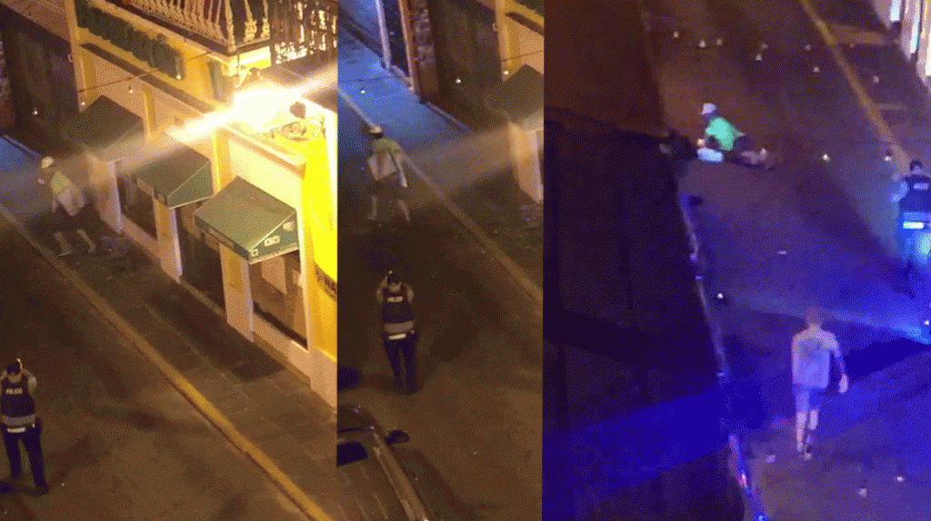 Turista en Viejo San Juan, capta en video momento en que hombre robaba una farmacia y llega la polic&iacute;a 