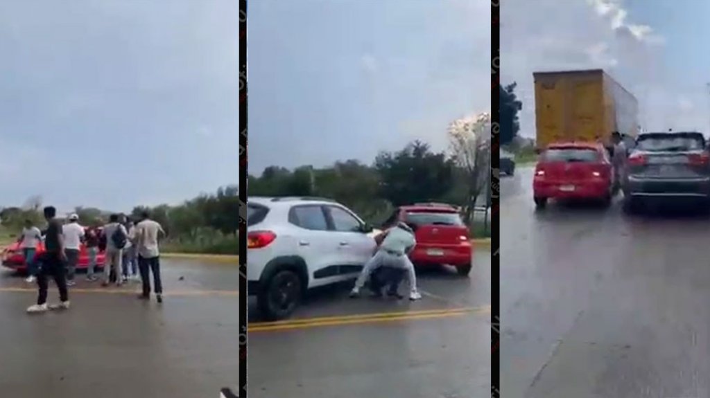  Video impactante muestra a conductor iracundo creando caos en medio del expreso 