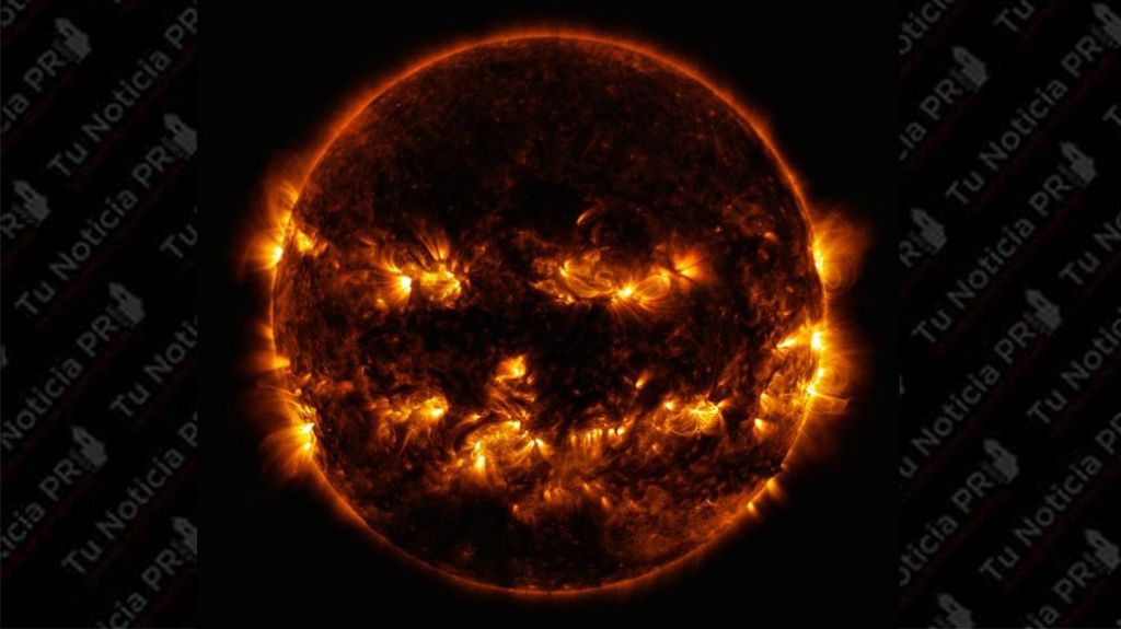  NASA difunde imagen en la que se ve el Sol con forma de calabaza de Halloween 