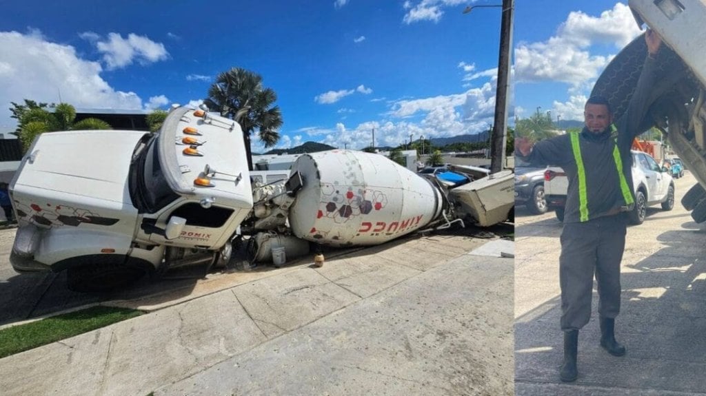  Chofer de camión sale ileso tras colapso de carretera en urbanización Monte Alto de Gurabo 