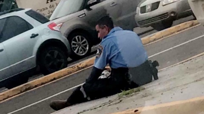 Foto muestra el esfuerzo de los servidores pÃºblicos ante huracÃ¡n Irma