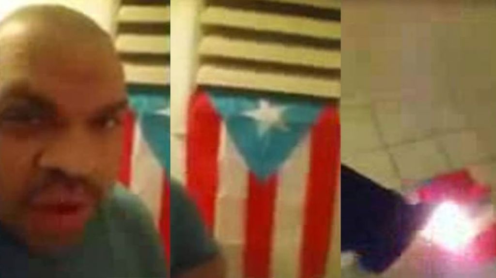  Viral video de hombre que escupe y quema la bandera de Puerto Rico 