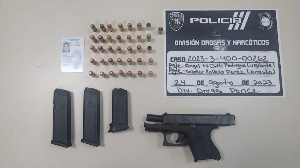  Hombre arrestado en Ponce tras ocuparle arma de fuego 