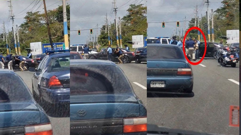  Video: Momento en que una mujer en un carro robado intenta atropellar un polic&iacute;a 