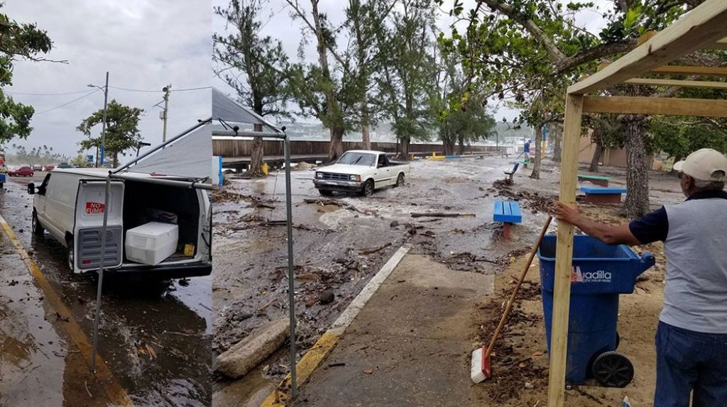  Video: Fuerte marejada entra a las calles de Aguadilla y arrastra hasta veh&iacute;culos 