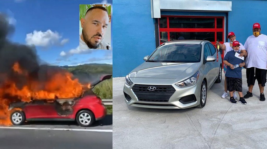  Video: Vio cuando se le quemaba el auto a una familia en expreso de Cayey, los contacto y les compró uno nuevo 
