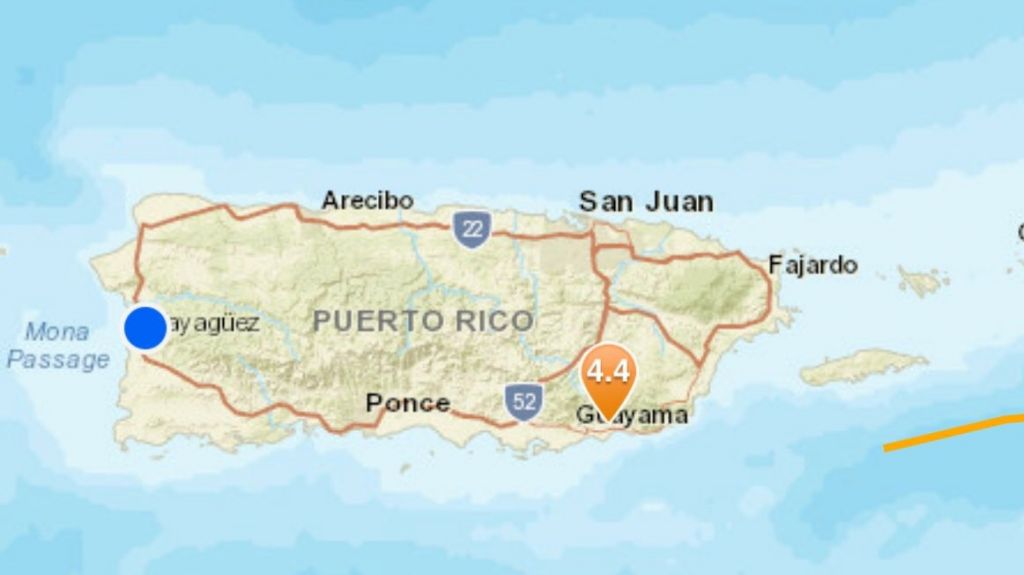  Se reporta temblor hacia el sureste de Puerto Rico 