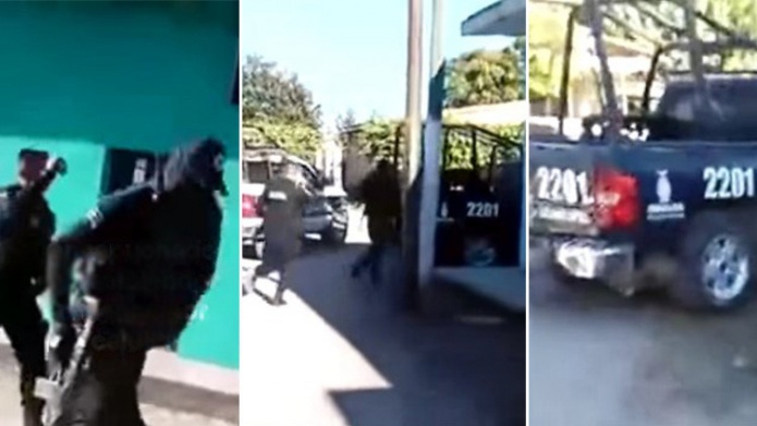 Video: PolicÃ­as mexicanos huyen de un pueblo y permiten que sicarios asesinen a un hombre