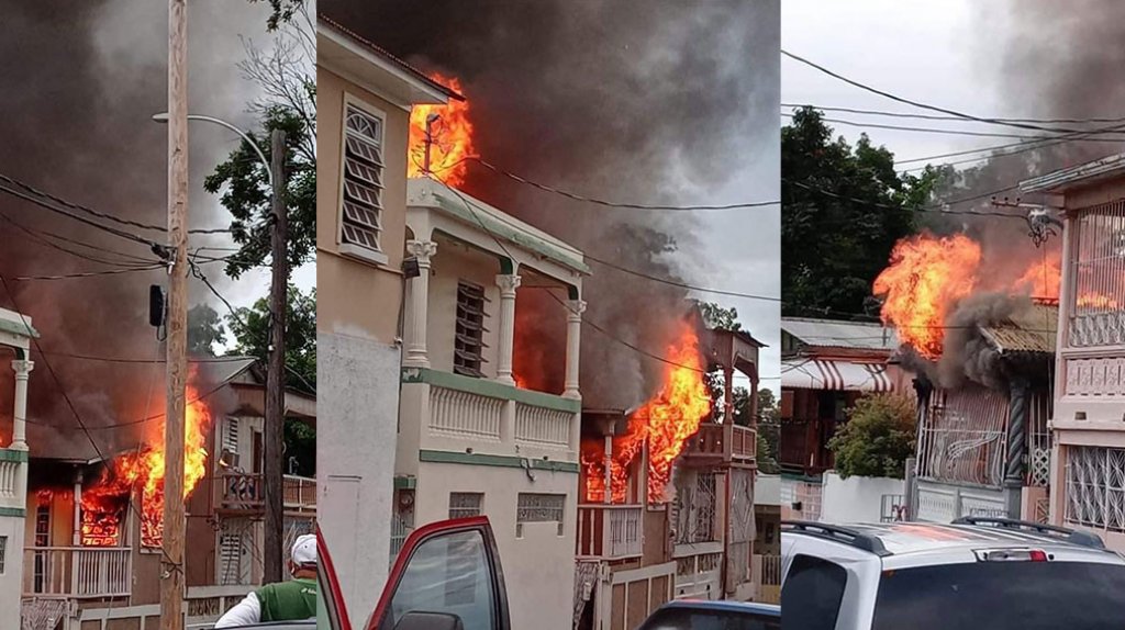  Fuego destruye tres casas en Ponce 