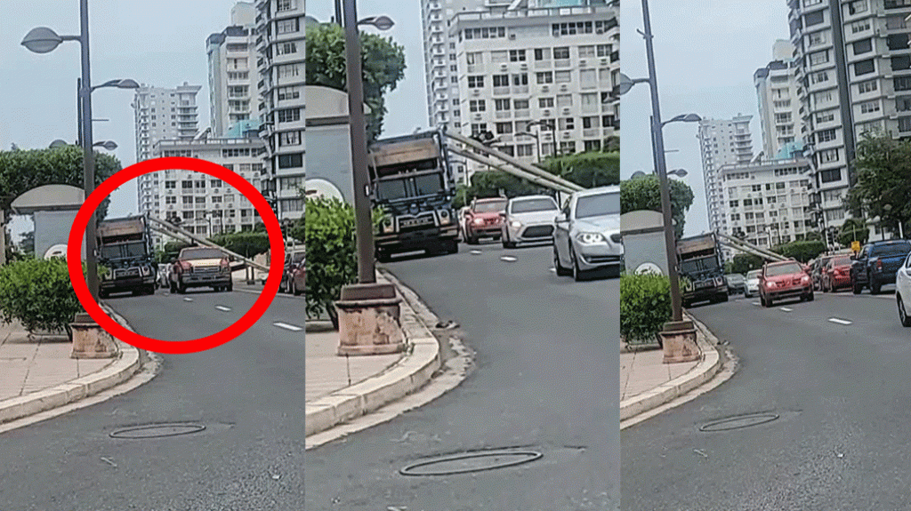  Video: Cami&oacute;n de basura en Isla Verde se lleva un sem&aacute;foro &ldquo;enredao&rdquo; 