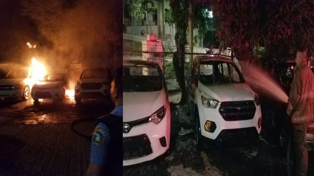  Fotos: Le prenden fuego a varias patrullas y autos confiscados en cuartel de Vega Baja 