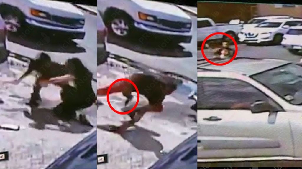  En video momento en que un hombre asalta y agrede una mujer en plena avenida de Carolina 
