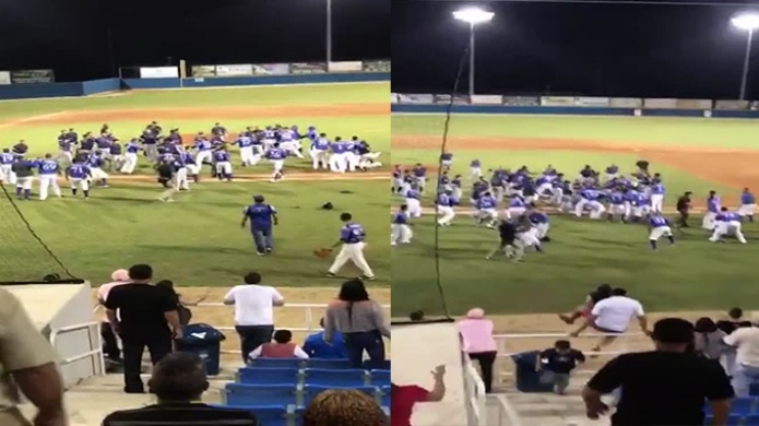 Video: MotÃ­n en juego de pelota de Gurabo contra las Piedras 