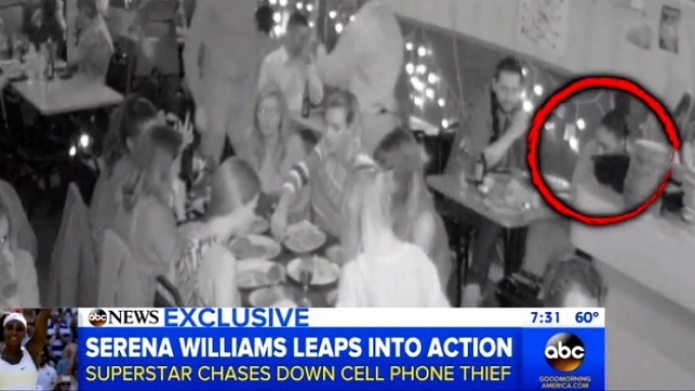 Video: Tenista, Serena Williams, se le fue detrÃ¡s a un sujeto que le hurtÃ³ el telÃ©fono celular 
