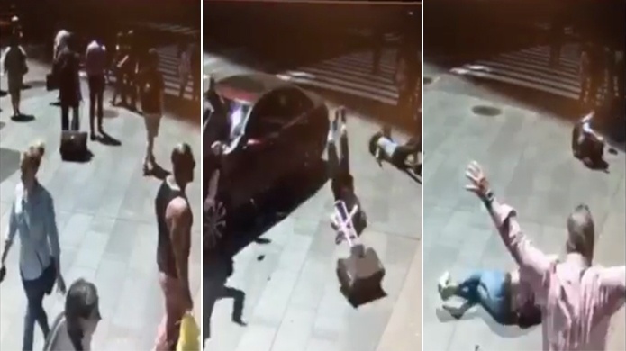 Video: CÃ¡maras captan el momento en que auto atropello varias personas en Times Square